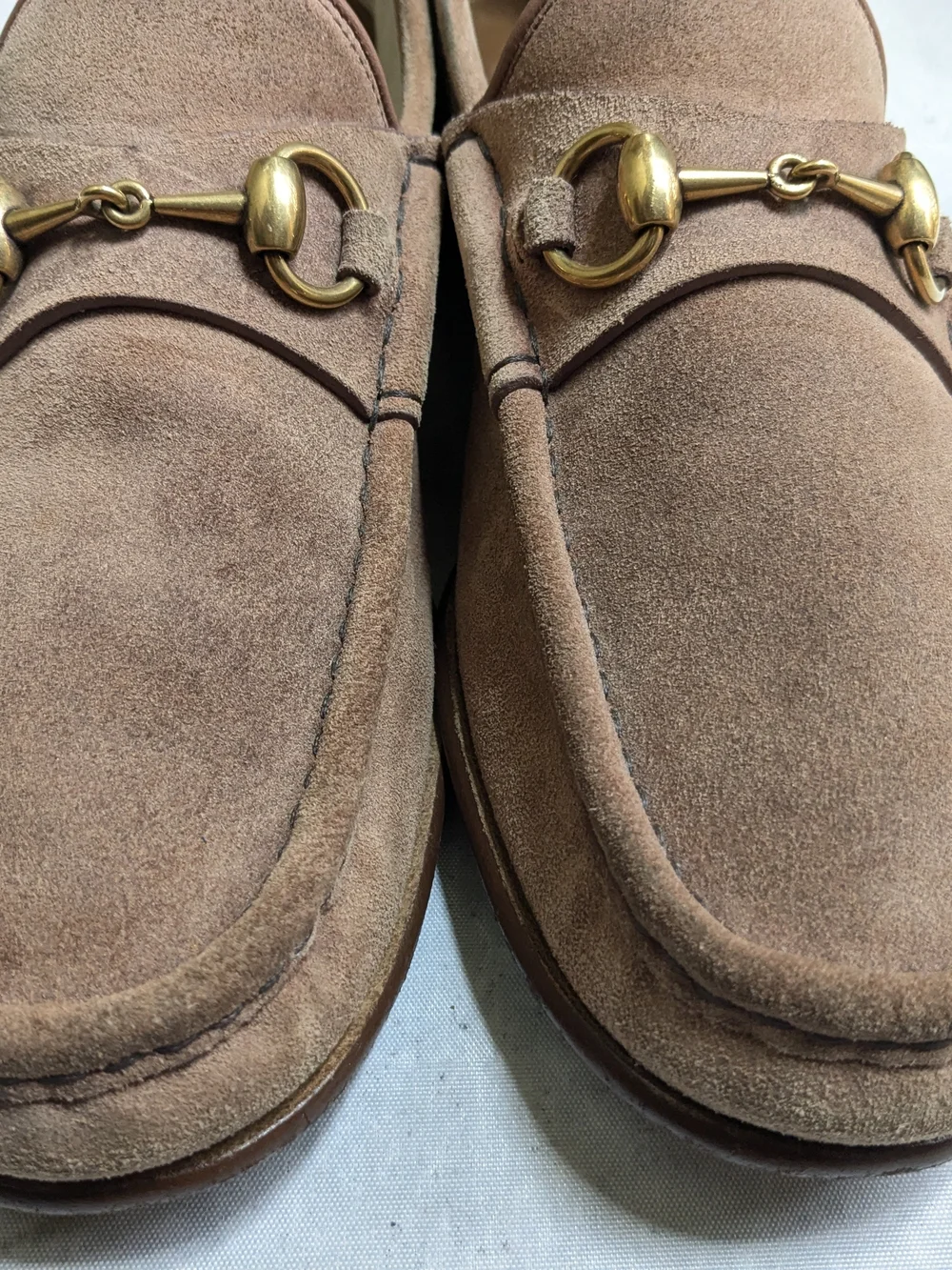 Gucci Brown Suede Horsebit Loafers - Men's US 10